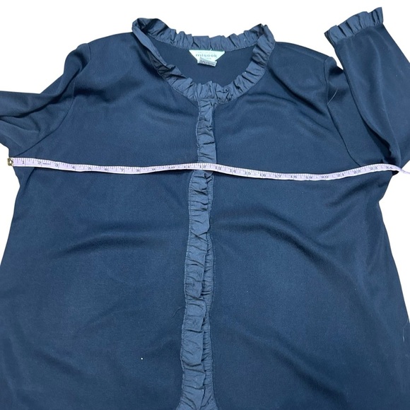 Exclusively Misook black knit long sleeve ruffle cardigan size 1X capsule career - Picture 11 of 11